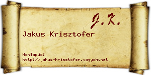 Jakus Krisztofer névjegykártya